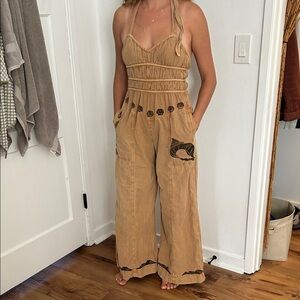 Free people custom dyed Halter Jumpsuit